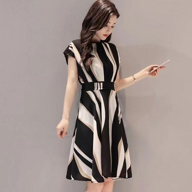 여름 반팔 스트라이프 원피스RCFFS697120