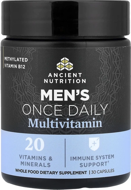 단백질 비타민 철분 마그내슘 칼슘 Ancient Nutrition 남성용 하루 한 번 종합비타민 캡슐 30정 고루고루섭취해주세요, AncientNutrition남성용하루한번종합비타민캡슐, 1개 - 쿠팡