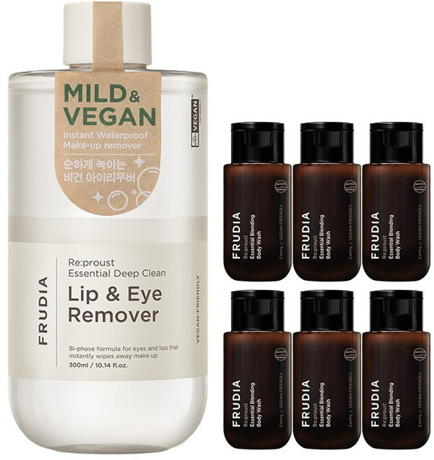 후르디아 리프루스트 에센셜 딥 클린 립앤아이 리무버 300ml 1개 + 바디워시 300ml, 300g