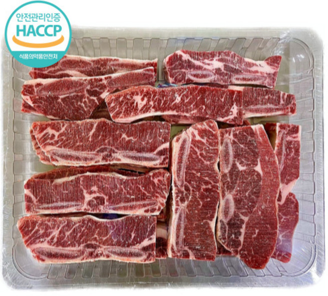 [HACCP인증] 겉기름손질한 못난이 두입 갈비 2kg 미국산(냉동) 척 la갈비, 1개