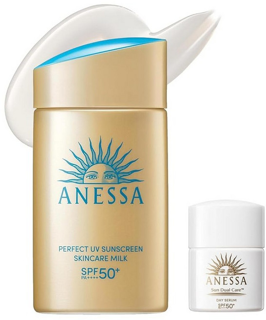 ANESSA 아네사 퍼펙트 UV 스킨케어 밀크 NA 데이세럼 N 세트 60mL 6mL SPF50+ PA++++, 1개