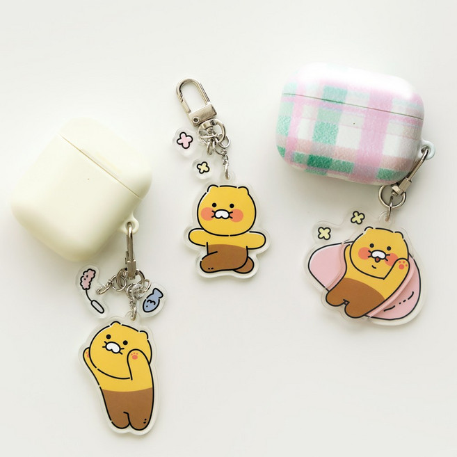 에어팟키링 아크릴 키링 버즈키링 열쇠고리 1개, 폭신