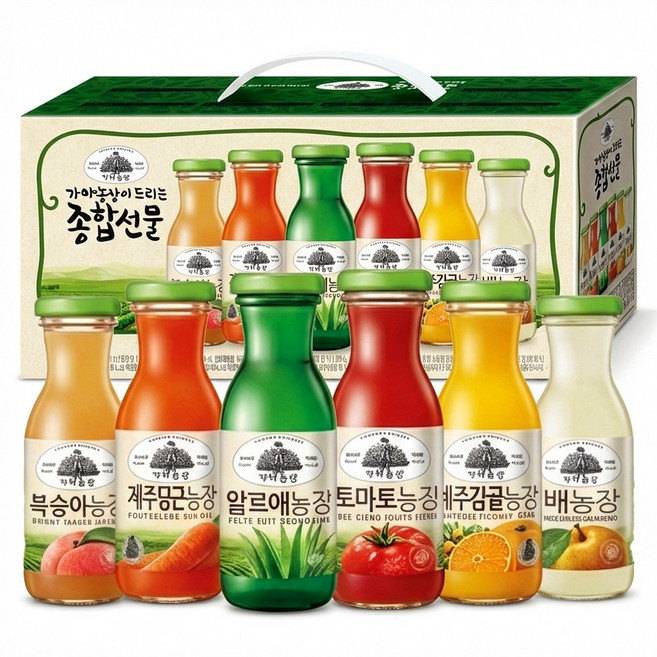 웅진 가야농장 종합음료세트 180ml 12병_JL2508190824, 12개