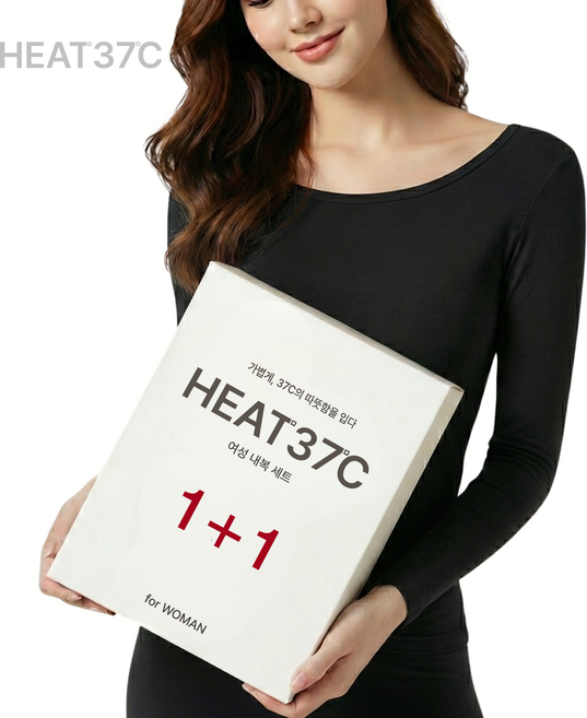 히트37 1+1 여성 내복 세트 겨울 발열내의