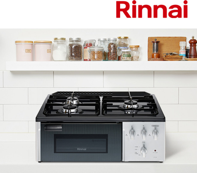 린나이 3구 생선 그릴 오븐 가스렌지 플랫세라스코팅상판 스마트 플러스 센서 과열차단 가스레인지 그릴형_실버, LNG