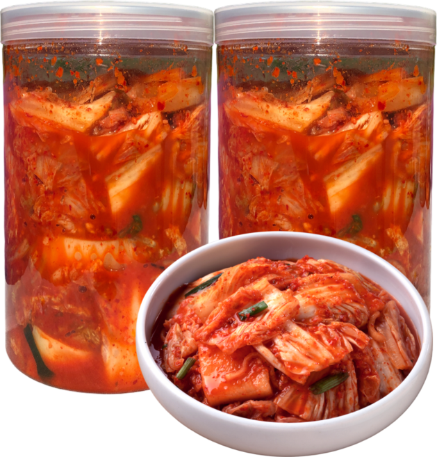 김치톡 맛김치 썰어 담은 김치 여행용 소형포장 썰어놓은 국산김치, 1kg, 2개
