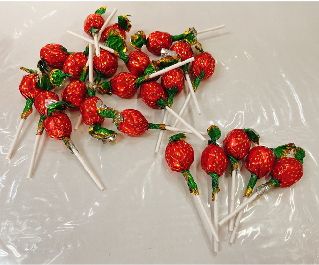 草莓棒棒糖 懷舊古早味糖果, 1個, 20支裝, 120g