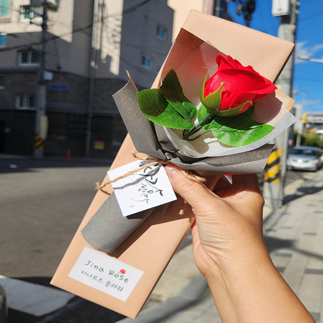 지나로즈 11월 특가할인 빼빼로2개 선물세트 여자친구 꽃선물 빼빼로데이 선물상자, 빼빼로2개 레드장미, 46g, 1세트