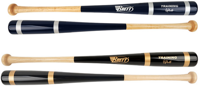 브렛 프로페셔널 나무배트 웨이트 트레이닝 야구배트, 네이비/실버, 1개