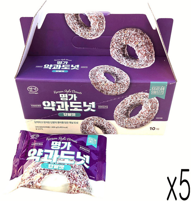 새마원 명가 약과도넛 (단팥) 식사대용 선물용 옛날 도너츠 과자 빵, 50개, 60g