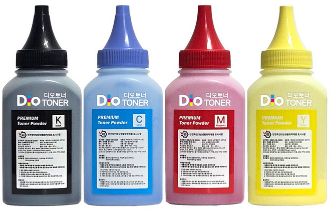 2회분 토너 리필 파우더 가루 4색 세트 토너파우다 삼성 무한레이저프린터 호환 무한컬러레이저복합기 자가충전 컬러, 파우더 4색 2회분, 1세트