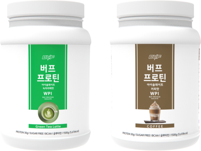 단백질쉐이크 파우치 보충제 버프프로틴 세트 (커피 녹차) 2달 플랜, 2개, 1.5kg