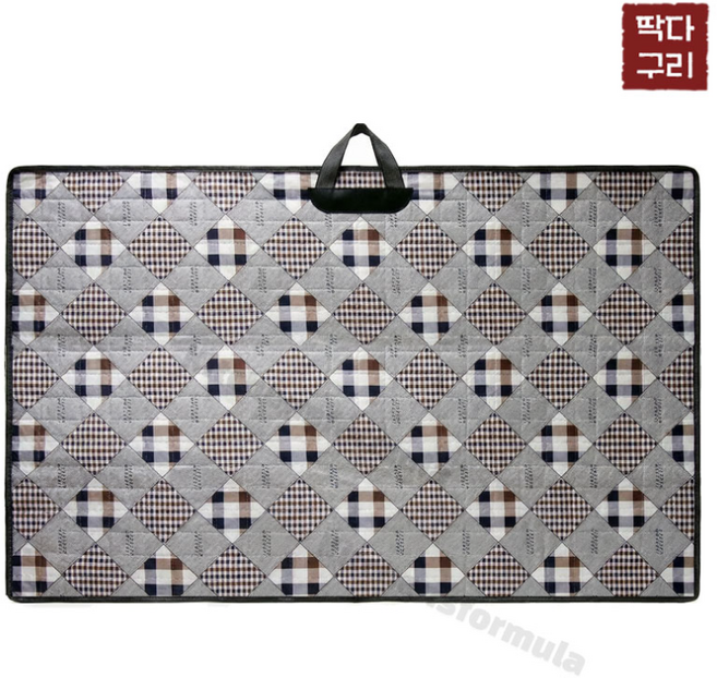 딱다구리 두툼한 3중 누빔천커버 교자상커버, 1개, 그레이체크