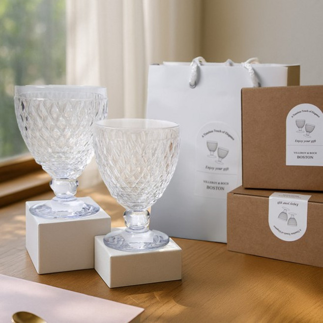 빌보 고블렛 컵 와인잔 화이트 400ml 2p 기프트박스+쇼핑백포함, 상세설명 참조