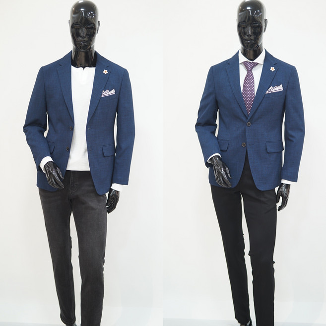 트루젠 남자 자켓 봄 여름 콤비 구김없는 쿨폴리 남성 셋업 캐주얼 스판 마이 블루 E5130 [박스포장]