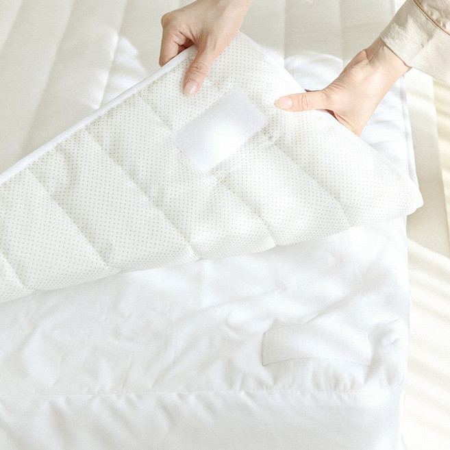 원미닛 10초컷 밴드없는 매트리스패드 방수커버 세트, 화이트(패드1+커버1)