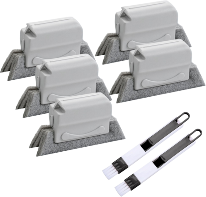 블랑몰랑 쉬운 창틀 틈새 청소브러쉬 2종, 5개, 블랑몰랑그레이