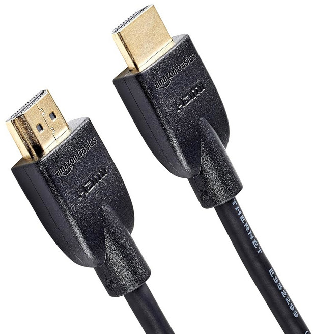 아마존 베이직 HDMI 케이블 3팩 6피트 블랙 4K 48비트 2160p 호환 TV/PS5/Xbox/Roku와 고속 2.0 4K@60Hz 코드(18Gbps) HDMI, 3 Feet, 1-Pack