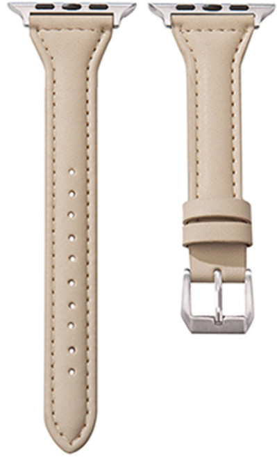 투에이비 애플워치 호환 가죽 슬림 볼륨 스트랩, 크림 베이지, 1개