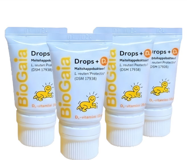 BioGaia 嬰幼兒液體益生菌 D3 益生菌 D-Plus 維生素D益生菌 Protectis Baby Drops 軟管裝, 4個, 10ml