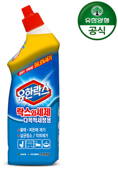 유한양행 유한락스 new 플러스세제 755ml 욕실변기 189976, 1