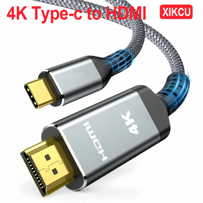 XIKCU USB C-HDMI 호환 케이블 4K 2.0 ThunderBolt 호환 60Hz for iphone 호환 16 MacBook Huawei Mate30, [01] 4K Type-c to HDMI, [01] 10FT--3M--118inch, 1개, 01 10FT--3M--118inch