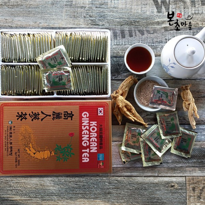 [본초마을] 고려인삼 인삼과립차 고려인삼차 인삼가루 전통차 인삼분말 과립차 100포, 3g, 1개, 100개입
