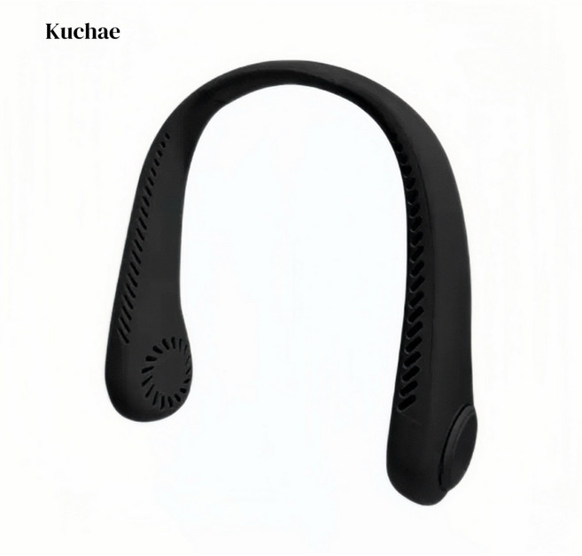Kuchae 넥쿨러 급속냉각 휴대용 목 선풍기, 블랙, AY-001