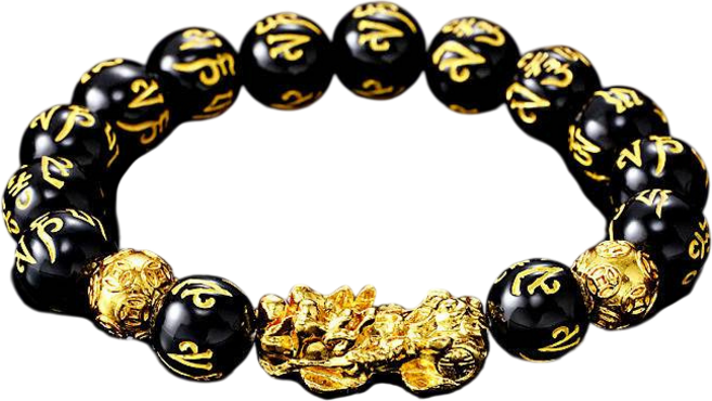 黑曜石貔貅手鍊 招財納福時尚 男女皆宜彈性繩設計