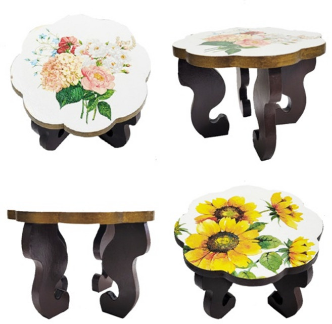 공예야 놀자 목재반제품 냅킨아트 자개공예 목재 MDF 미니찻상 MDF소반, 1개