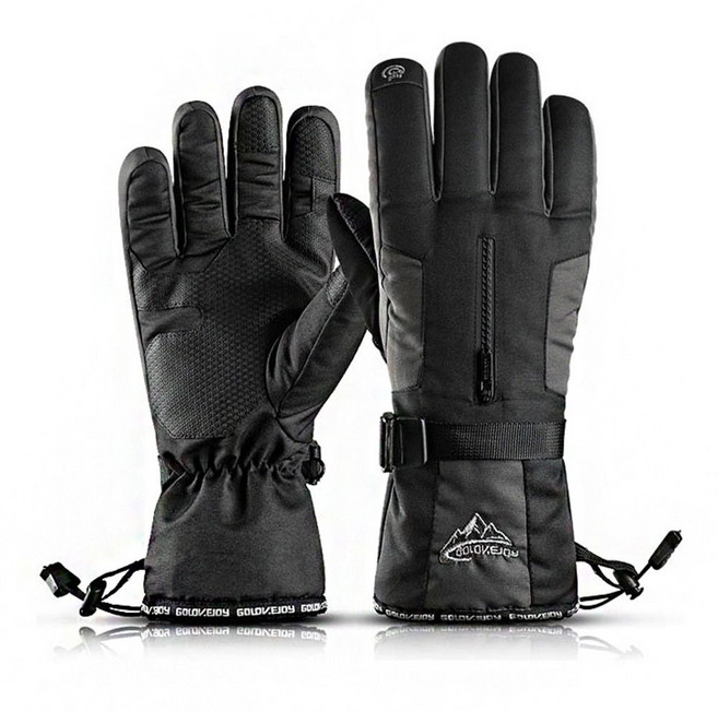 완전코팅장갑 군인장갑 혹한기 아웃도어 장갑 보온 이중 방수 스키 보드(1261EA), 블랙M, 1개
