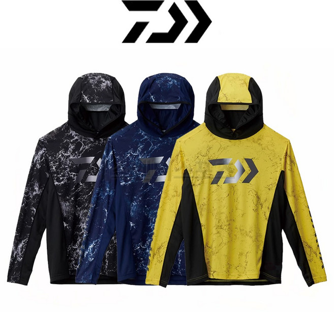 다이와 DAIWA 낚시복 긴팔 후드 티셔츠 DE-3721 자외선차단 통기성 여름 상의