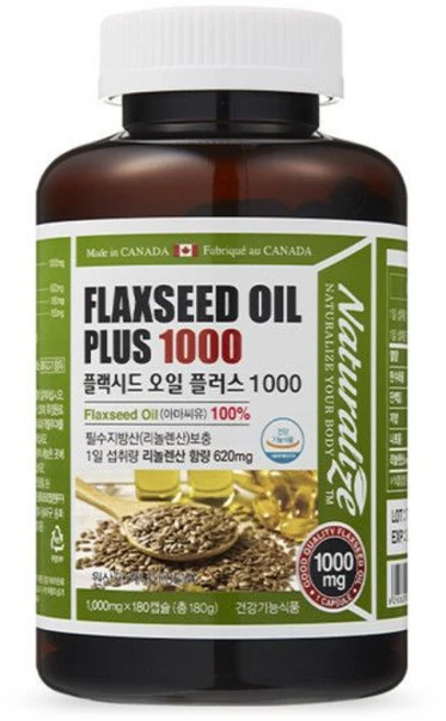 플랙시드 오일 플러스 1000 1000mg 180캡슐 식물성 오메가3 아마씨 아마씨유 플랙씨드 6개월분, 1개 - 쿠팡
