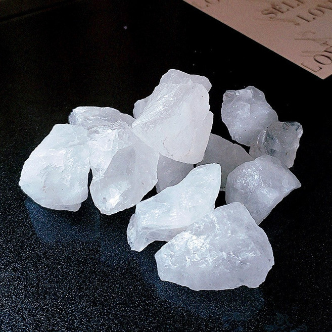 水晶玻璃擴香石容器 裝飾擺件, 白水晶原石 100克