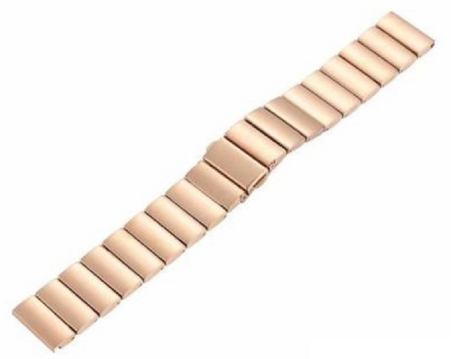 一珠竹節鋼錶帶 適用華米 Amazfit Cheetah 2 Pro A2564 寬度20mm快拆 不鏽鋼金屬, 玫瑰金, 1個
