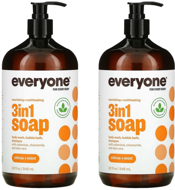 이오 에브리원 솝 3In1 바디워시 버블 배스 샴푸 시트러스 앤 민트 946ml, 2개 - 쿠팡