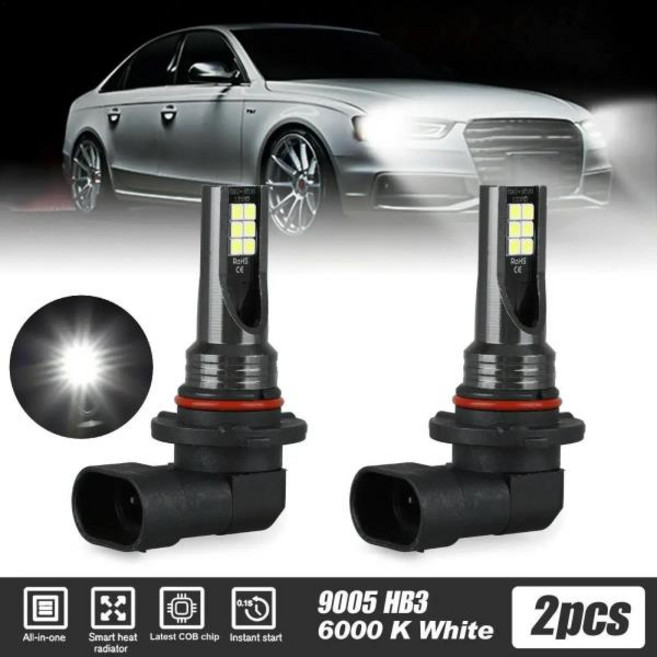 호환 EURS 2pcs H8 H9 Led H11 9005 HB3 9006 HB4 차량 3030 12smd 안개 전조등 전구 6000K 흰색 자동 안개, 06 9006/hb4, 01 6000K