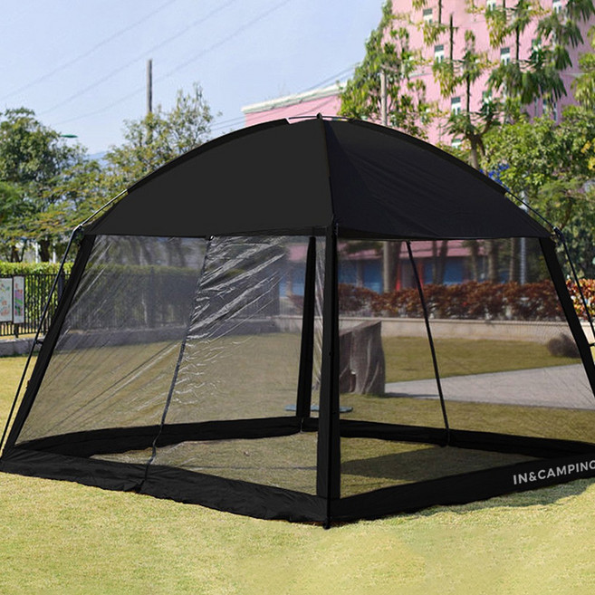 인앤캠핑 타프스크린 메쉬 텐트, 블랙코팅
