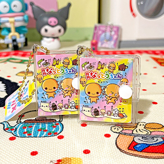 [헤이세이] 낫토짱 체인 미니북 키링 (1매) 키홀더 미니메모지, 1개, 노랑