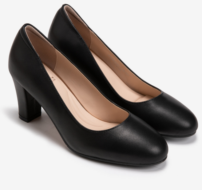 에스콰이아 명품 여성구두 발편한 가보시 라운드 포근한 트리코트원단 앞안감 7cm 블럭굽 면접용 정장구두 판매베스트 PFESHP561BK