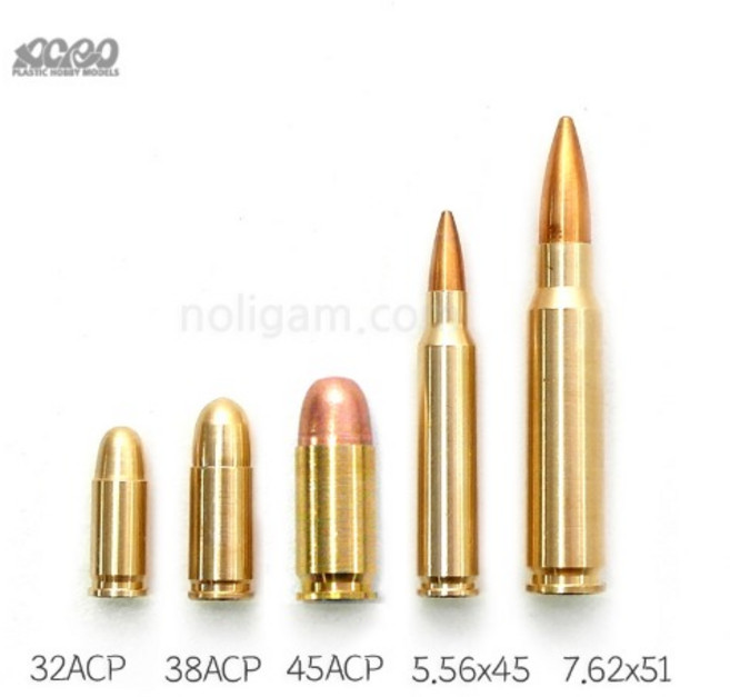 아크로 황동 더미탄 5종 모형탄 모형 총알 탄피, 7.62x51*5개입, 1개