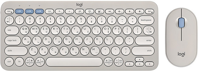 로지텍 PEBBLE 2 COMBO 키보드 마우스 세트, 920-012264, 샌드 그레이, 텐키리스, 샌드 그레이(LO100596)