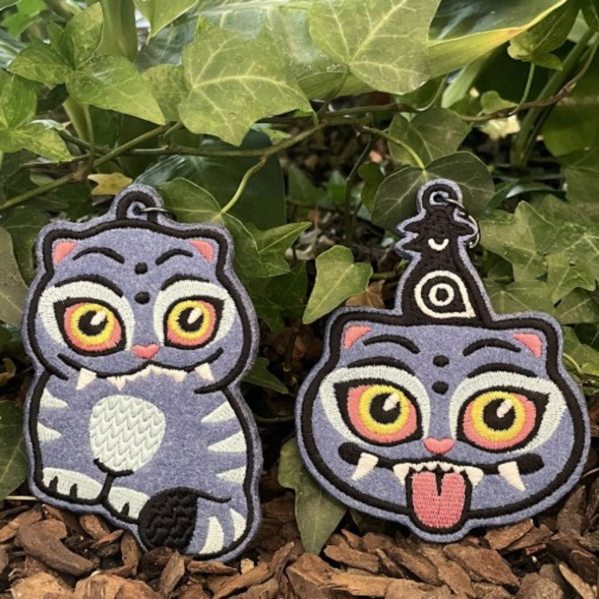 호작도 까치호랑이 야광 자수 케데헌 더피 키링버전, 1개, 까치호랑이(L)