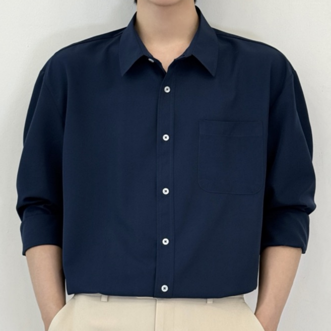 데이로아 남자 긴팔셔츠 빅사이즈 오버핏 링클프리 캐주얼 남방