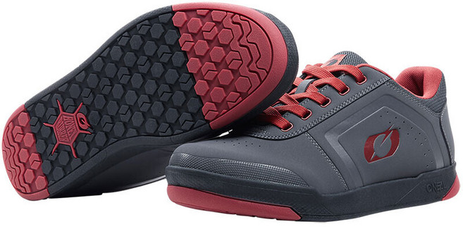 오닐 핀드 플랫 3계절용 MTB 및 미니벨로 자전거 평페달 신발, 45, 그레이레드