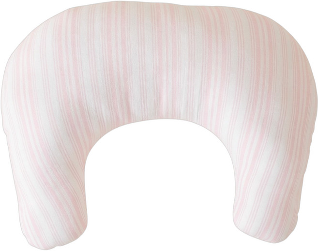 코지코너 순면 반달 강아지 유모차 베개 수면 목받침 양면, 스트라이프 핑크, 1개