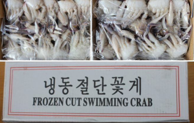 절단꽃게 L 급냉 냉동 450g, 5개