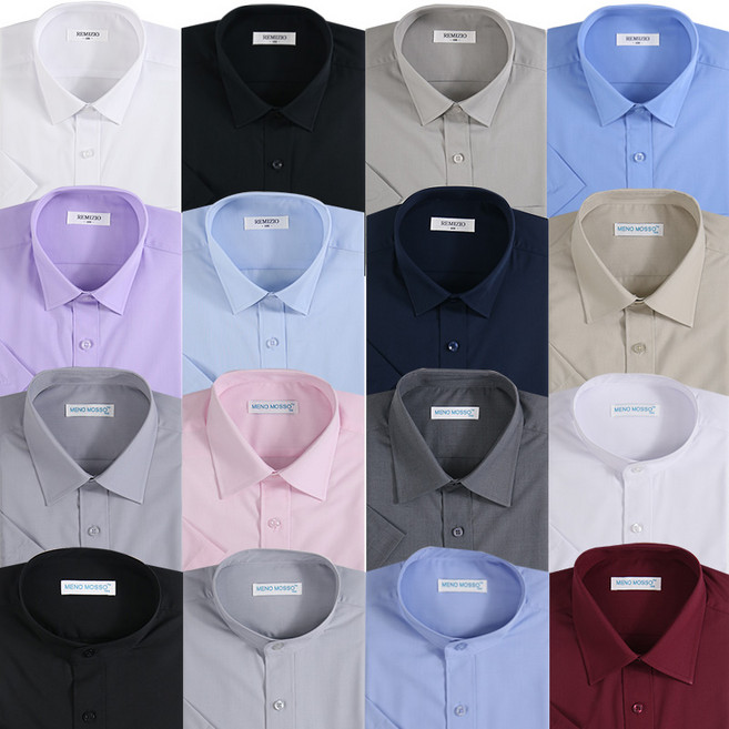 여름 남자 반팔 무지 셔츠 일반핏 90~140사이즈 레미지오 x 메노모소 와이셔츠 콜렉션