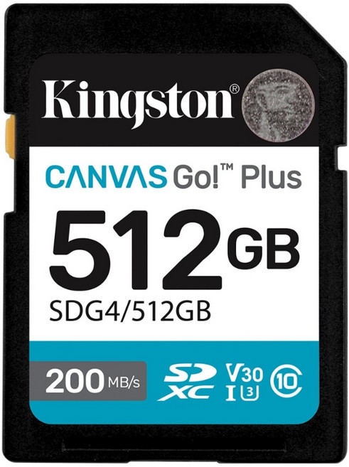 金士頓 Canvas Go! Plus 512G SDXC 相機 記憶卡 支援4K 影片, 1個, 512GB