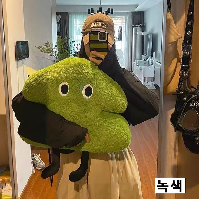 웜모먼트 귀여운 나무 인형쿠션 뽀글이 소파 쿠션 침실 쿠션 인테리어 소품 소파베드 키즈 선물 아이방꾸미기 반려동물 애착인형, 그린